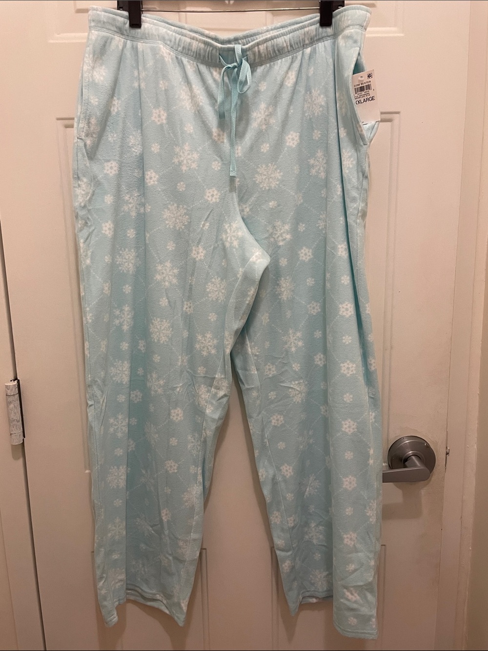 Charter Club Light Blue Snowflake Lounge Pants with Drawstring